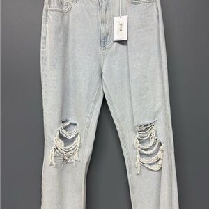 VERVET BY FLYING MONKEY Light Blue Distressed Flare Jeans